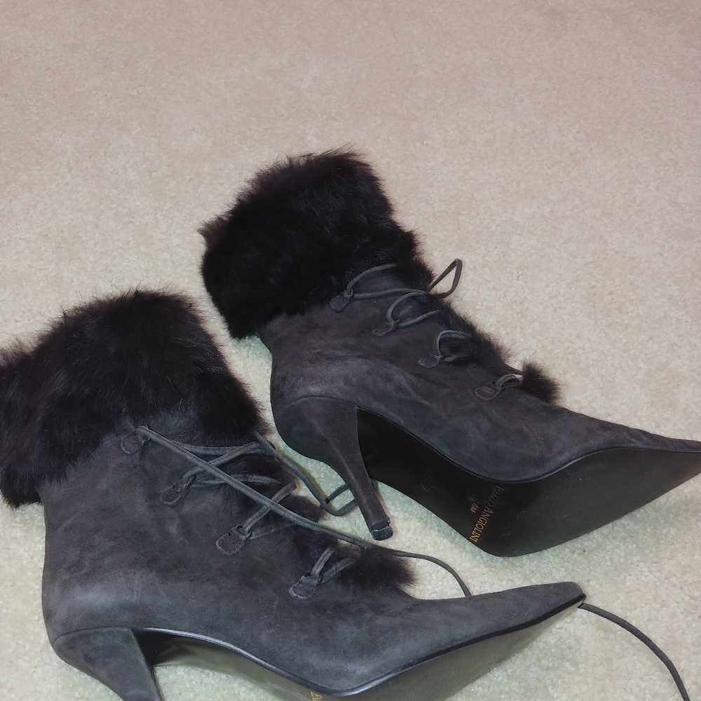 Enzo Angiolini Brown Suede fur boots